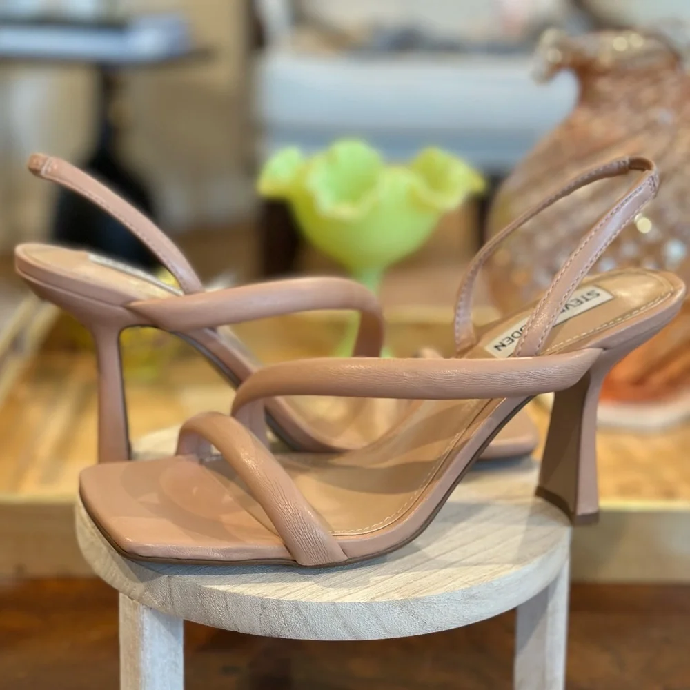 Steve Madden Tan Strappy Stiletto Heels - Picture 6 of 6